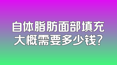 自体脂肪面部填充大概需要多少钱?