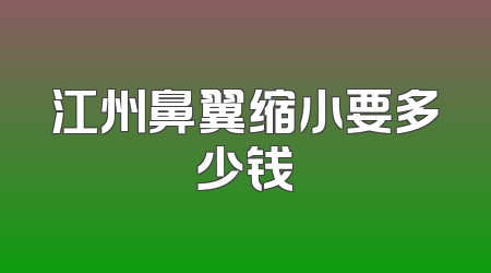 江州鼻翼缩小要多少钱