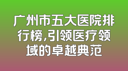 广州市五大医院排行榜，引领医疗领域的卓越典范