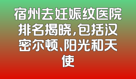 宿州去妊娠纹医院排名揭晓，包括汉密尔顿、阳光和天使