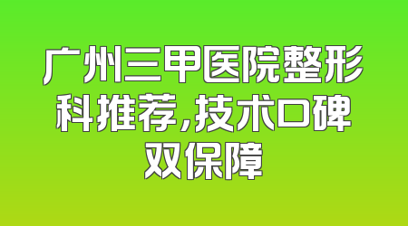 广州三甲医院整形科推荐，技术口碑双保障
