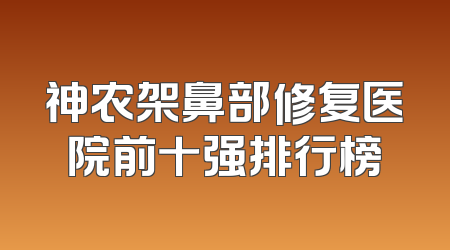 神农架鼻部修复医院前十强排行榜