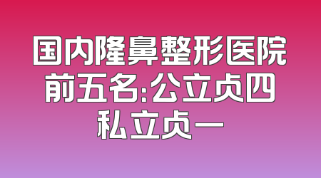 国内隆鼻整形医院前五名：公立占四私立占一