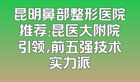 昆明鼻部整形医院推荐：昆医大附院引领，前五强技术实力派