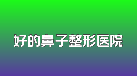 好的鼻子整形医院