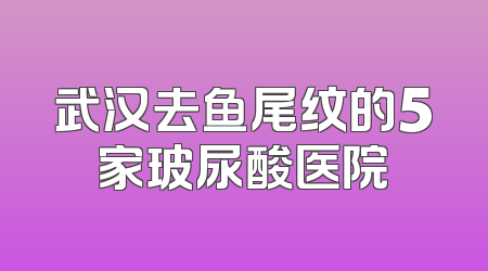 武汉去鱼尾纹的5家玻尿酸医院