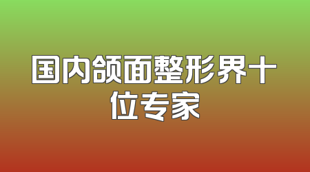 国内颌面整形界十位专家