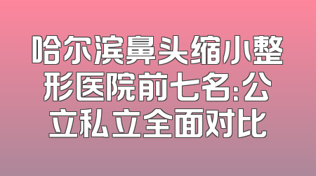 哈尔滨鼻头缩小整形医院前七名：公立私立全面对比