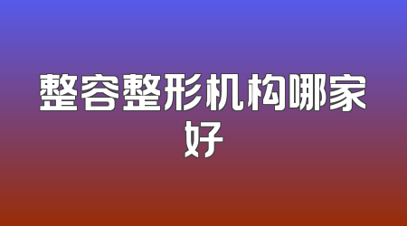 整容整形机构哪家好
