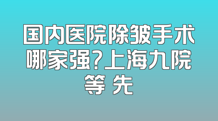国内医院除皱手术哪家强？上海九院等領先