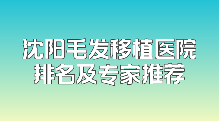 沈阳毛发移植医院排名及专家推荐
