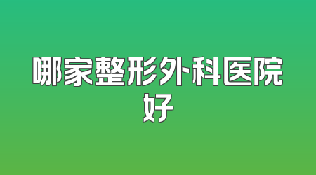 哪家整形外科医院好