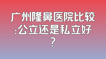 广州隆鼻医院比较：公立还是私立好？