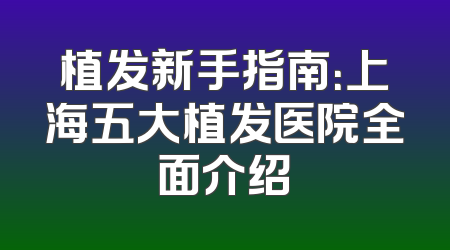 植发新手指南：上海五大植发医院全面介绍
