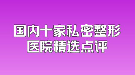 国内十家私密整形医院精选点评