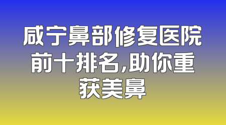 咸宁鼻部修复医院前十排名，助你重获美鼻