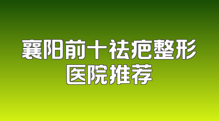 襄阳前十祛疤整形医院推荐