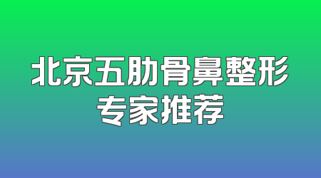 北京五肋骨鼻整形专家推荐
