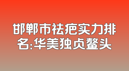 邯郸市祛疤实力排名：华美独占鳌头