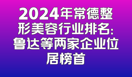 2024年常德整形美容行业排名：鲁达等两家企业位居榜首