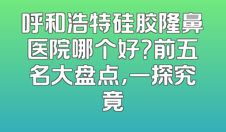 呼和浩特硅胶隆鼻医院哪个好？前五名大盘点，一探究竟