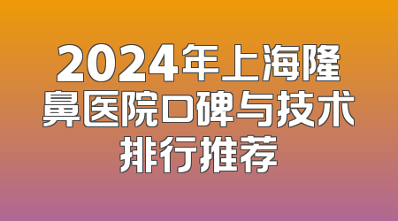 2024年上海隆鼻医院口碑与技术排行推荐