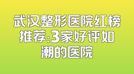 武汉整形医院红榜推荐：3家好评如潮的医院