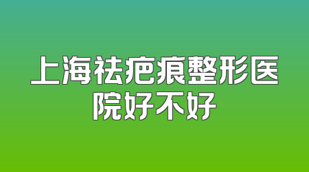 上海祛疤痕整形医院好不好