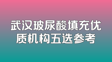 武汉玻尿酸填充优质机构五选参考