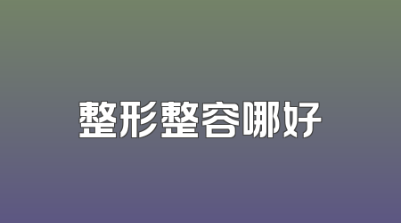 整形整容哪好