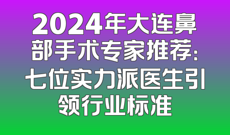 2024年大连鼻部手术专家推荐：七位实力派医生引领行业标准