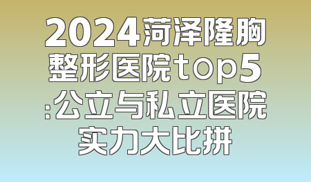 2024菏泽隆胸整形医院top5：公立与私立医院实力大比拼