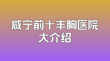 咸宁前十丰胸医院大介绍