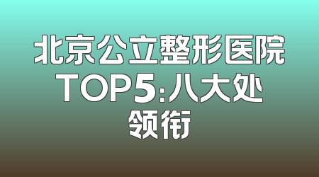 北京公立整形医院TOP5：八大处领衔