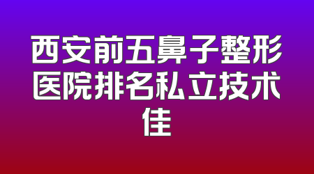 西安前五鼻子整形医院排名私立技术佳