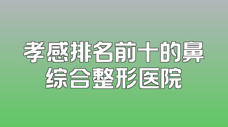 孝感排名前十的鼻综合整形医院