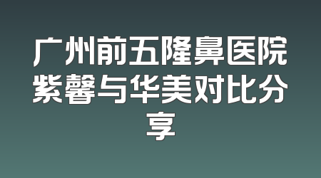 广州前五隆鼻医院紫馨与华美对比分享