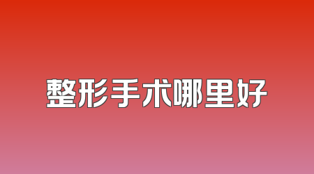 整形手术哪里好