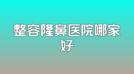 整容隆鼻医院哪家好