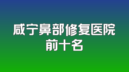 咸宁鼻部修复医院前十名