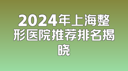 2024年上海整形医院推荐排名揭晓