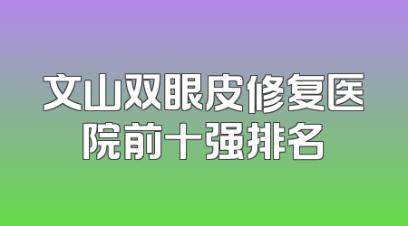 文山双眼皮修复医院前十强排名