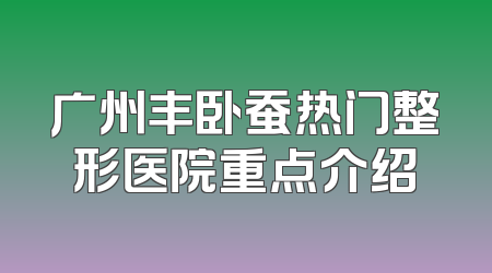 广州丰卧蚕热门整形医院重点介绍