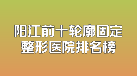 阳江前十轮廓固定整形医院排名榜