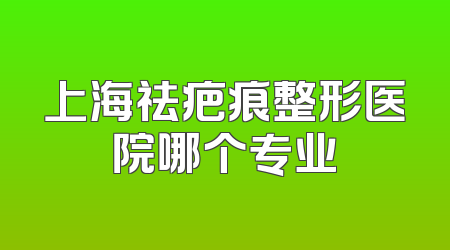 上海祛疤痕整形医院哪个专业