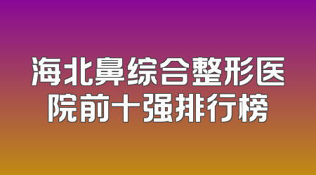 海北鼻综合整形医院前十强排行榜