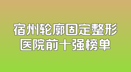 宿州轮廓固定整形医院前十强榜单