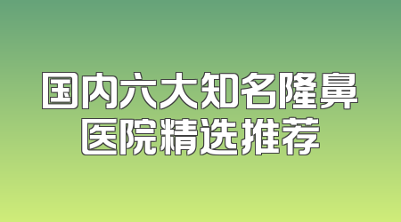 国内六大知名隆鼻医院精选推荐