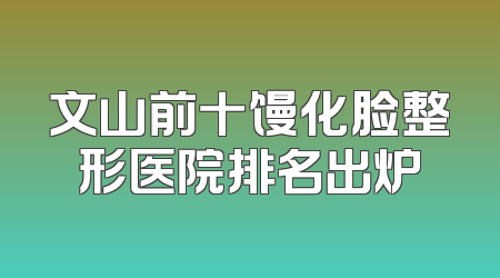 文山前十馒化脸整形医院排名出炉