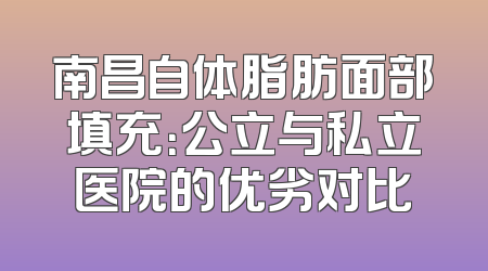 南昌自体脂肪面部填充：公立与私立医院的优劣对比